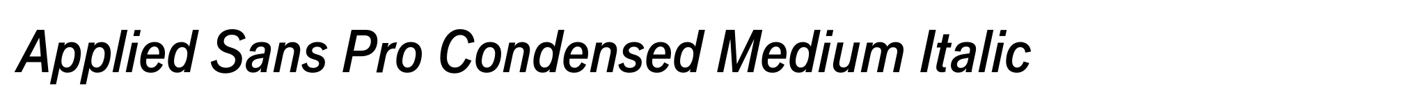 Applied Sans Pro Condensed Medium Italic image